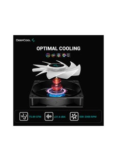 DEEPCOOL AG400 BK ARGB Single Tower 120mm CPU Cooler, 2000RPM Fan Speed, 75.89CFM Airflow,  ARGB LED, 3.36W Power, ≤31.6 dB(A) Fan Noise, LGA1700/1200/AM5/AM4 Black | R-AG400-BKANMC-G-2  - Image 5
