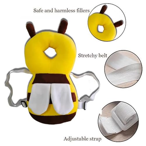 Kausbabi Baby Head Protector Cushion Plush Soft Multicolor Toy Early Learning Toy Fall Protection Helmet Baby Head Protector Child Adjustable Shoulder Strap - Image 3