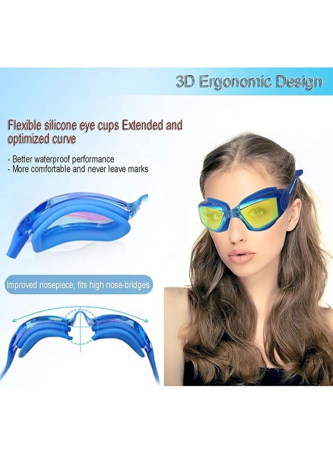 Generic Outdoor Wide View Swim Goggles, Anti Fog Clear No Leaking UV Protection Swimming Goggles For Women Men Youth Kids - Image 5