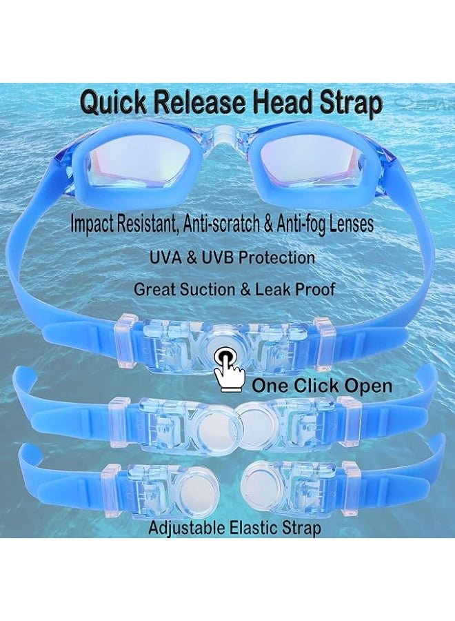 Generic Outdoor Wide View Swim Goggles, Anti Fog Clear No Leaking UV Protection Swimming Goggles For Women Men Youth Kids - Image 3