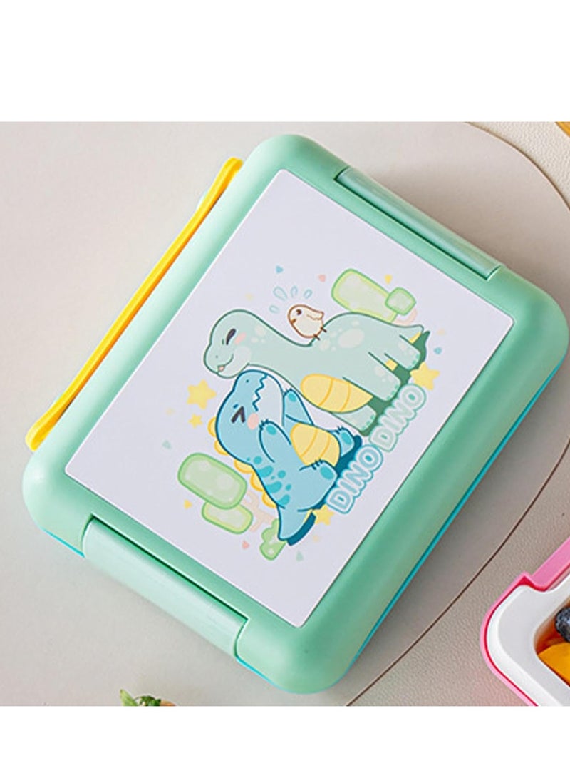 إسكدنيا صندوق غداء ديناصور كارتوني مانع للتسرب - حاويات تخزين الطعام للغداء، صندوق غداء للأطفال والمراهقين - Image 3