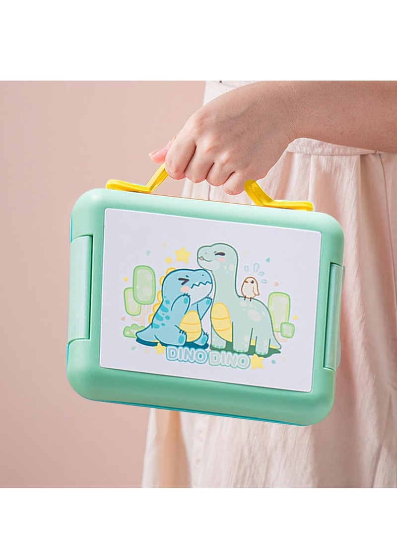 إسكدنيا صندوق غداء ديناصور كارتوني مانع للتسرب - حاويات تخزين الطعام للغداء، صندوق غداء للأطفال والمراهقين - Image 2