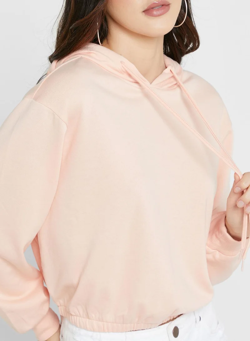 ONLY Drawstring Detail Knitted Hoodie