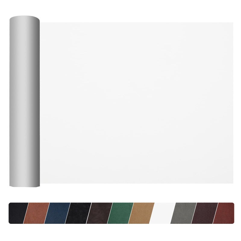 شريط إصلاح جلد الأريكة 15x60 بوصة لاصق ذاتي كبير لإصلاح جلد الأريكة ومقاعد السيارات والأثاث الجلدية مجموعة إصلاح جلدية 15x60 بوصة بيضاء