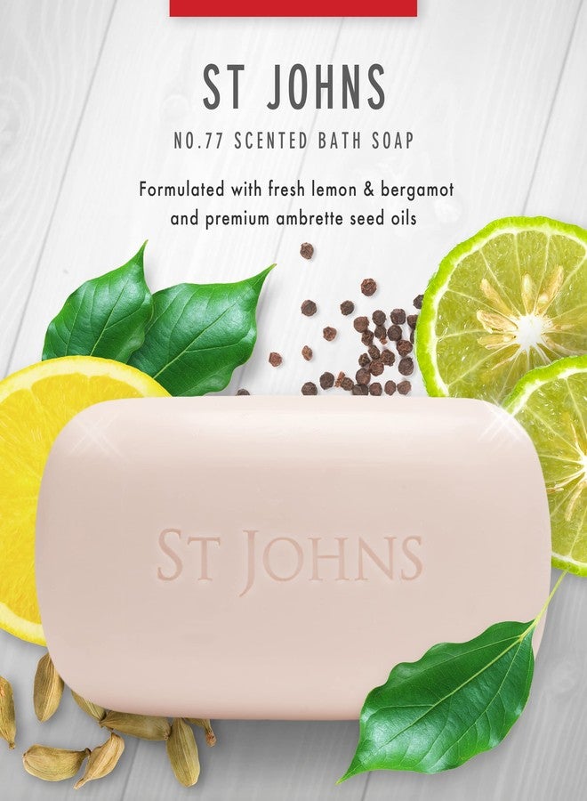 St. John No. 77 Luxury Soap Bar for Men by St Johns. 3X Triple Mille Bath, Body, Shower Soap Bar. 7 Oz Premium Creamy Scented Lather. Best smelling, selling soap bar for guys. Olive Oil, Glycerine, Vitamin E. - Image 2