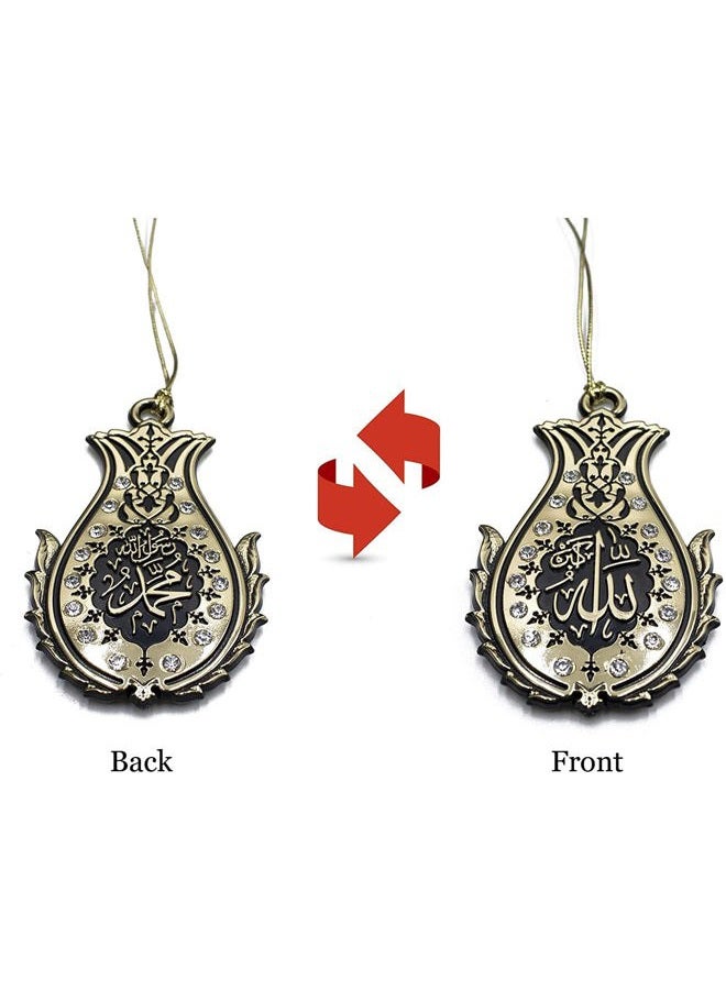 Modefa Turkish Islamic Prayer Rug | Soft Velvet Janamaz Praying Carpet | Muslim Praying Mat for Men & Women Ramadan or Eid | with Car Hanger | Classic Elegant Swirl (Green) - Image 4