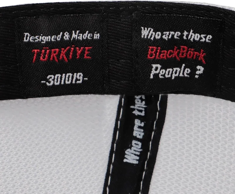 بلاك بورك V2 Trucker Queen - Unisex Black-White Cordura Fabric Hat (Cap) with 2 Code Logo
