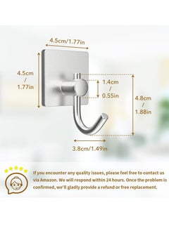 MIXDE Self Adhesive Hooks,Heavy Duty Stick On Wall and Door Hooks for Hanging,Bathroom Towel Hooks and Kitchen Hallway Sticky Stainless Hooks,Coat Hooks Robe Hook Wall Mounted, 6 Pack (Black)  - Image 5