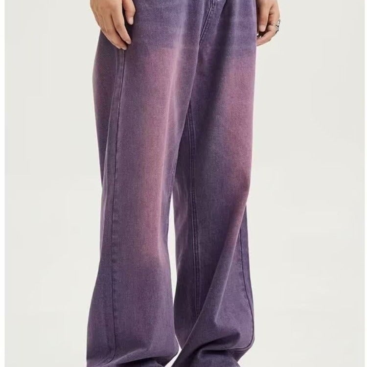 American Purple Wide Leg Jeans Style Low Waist Loose Drape Straight-Leg Floor-Mopping Pants - Image 3