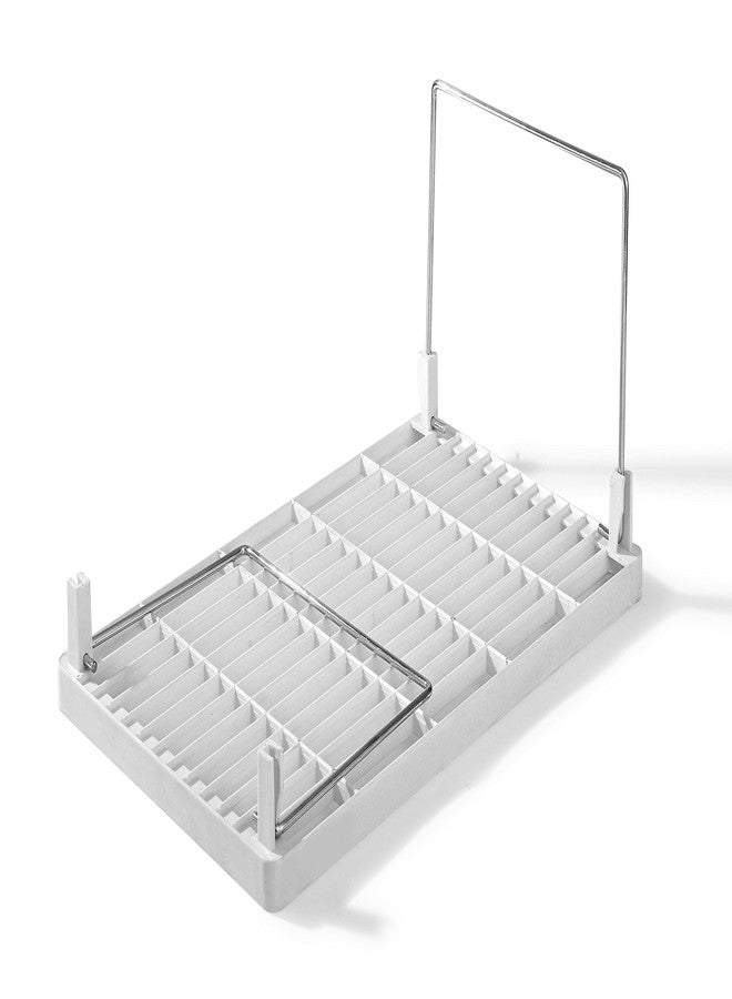 Disha Abs Plastic Folding Rack, 15.5X9.5X7.2, 2-Piece, White And Silver - Image 3