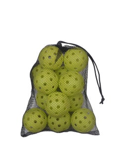 Generic Outdoor Pickleball Paddle 40 Holes 74mm Indoor And Outdoor 26 Holes Injection Moulding Ball Pickleballpaddle PE Material Green 12 Pack [Mesh Bag Packaging] Note Hole 