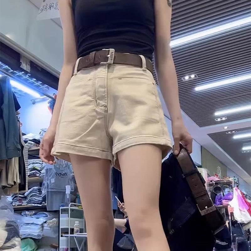 شورت جينز واسع الساق عالي الخصر لمقاسات كبيرة - Image 3