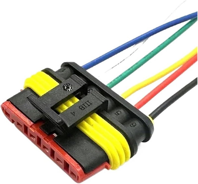 SSXLSMYXGS 1 Sets 6 Pin 282108-1 282090-1 Car Waterproof Harness Connector Male Female Electrical Cable for Motorcycle SSXLSMYXGS(Multi,1 Set)