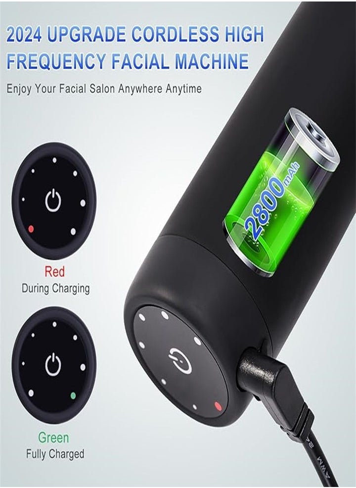 Generic Rechargeable High Frequency Facial Massager, Portable Multi-Function Facial Handheld for All Skin Care Needs - with 4 Tubes  - Image 3