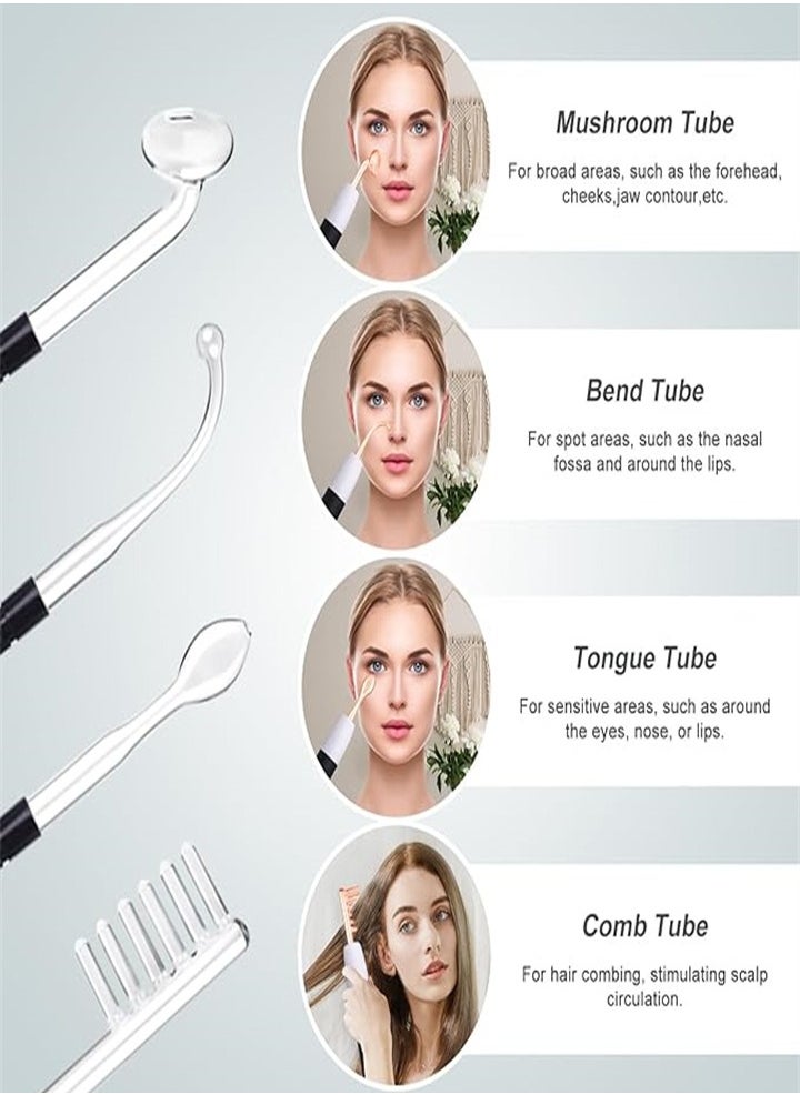 Generic Rechargeable High Frequency Facial Massager, Portable Multi-Function Facial Handheld for All Skin Care Needs - with 4 Tubes  - Image 5
