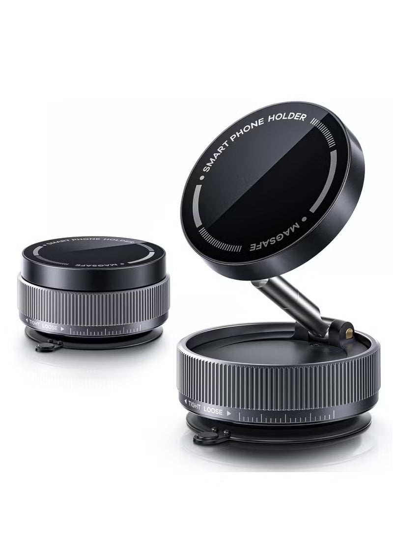 Vacuum Suction Magnet Phone Holder Mount, Magnetic Car Phone Holder, 360° Adjustable Suction Car Phone Mount for Car/Smooth Surface/Travel/Gym - Image 1