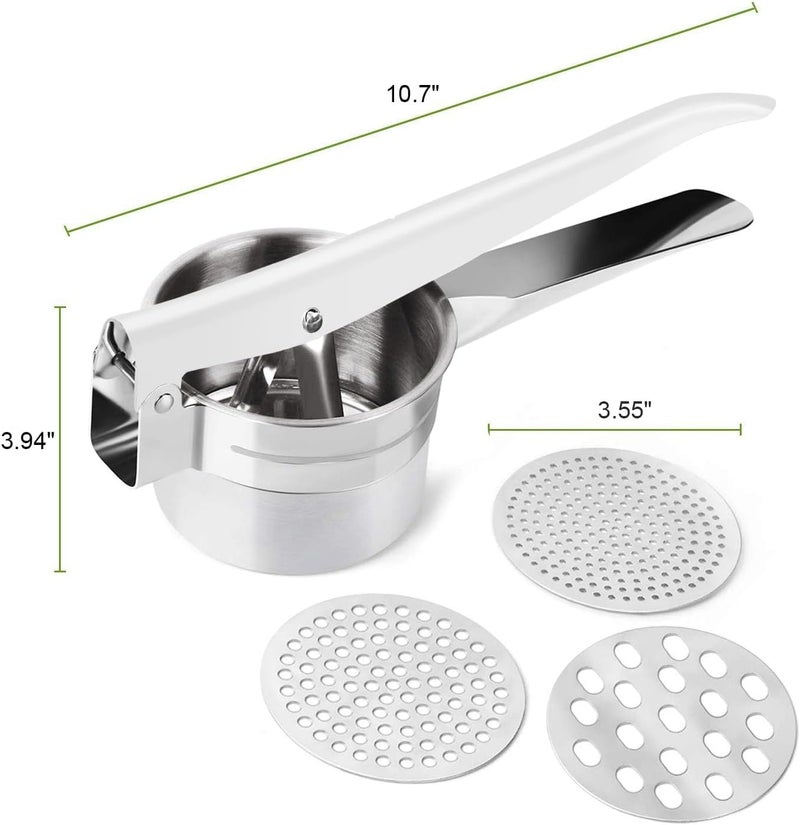 ZORGONS Potato Ricer 15oz Stainless Steel by - Sturdy Masher for Creamy Mashed Potatoes, Sweet Potato Smasher with Comfort Grip Handle - Essential Kitchen Gadget for Pressing and Mashing - Image 2