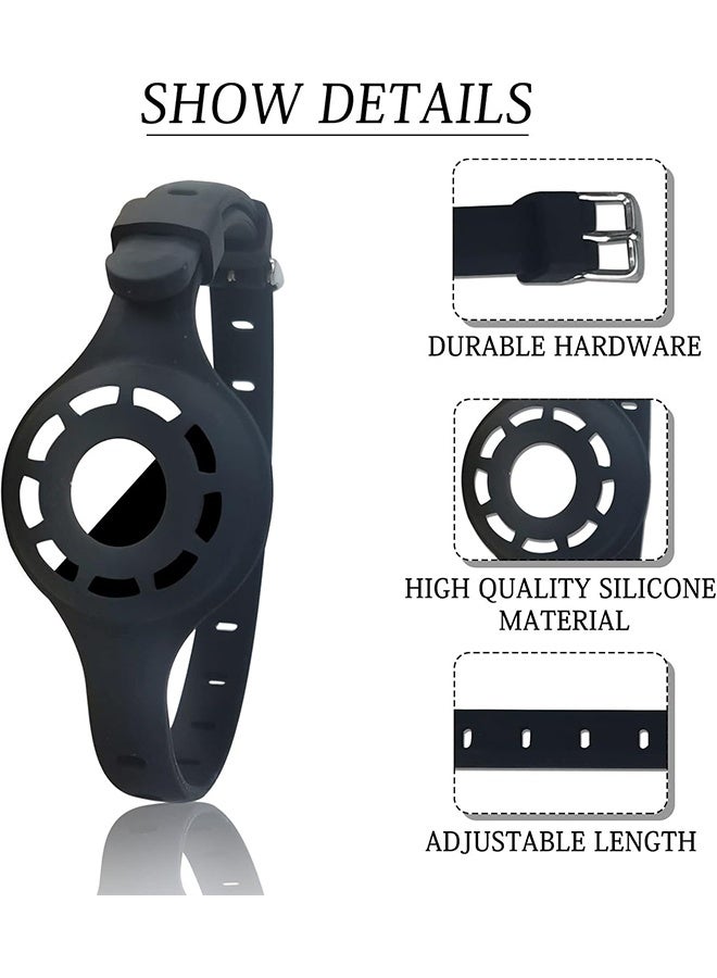 AirTag Cat Collar Adjustable Breakaway Kitten Collar Cat Tracker Collar Compatible with Airtag Adjustable Anti-lost Silicone Protective Case Waterproof Holder for Cats, Dogs, and Puppies (Black) - Image 2