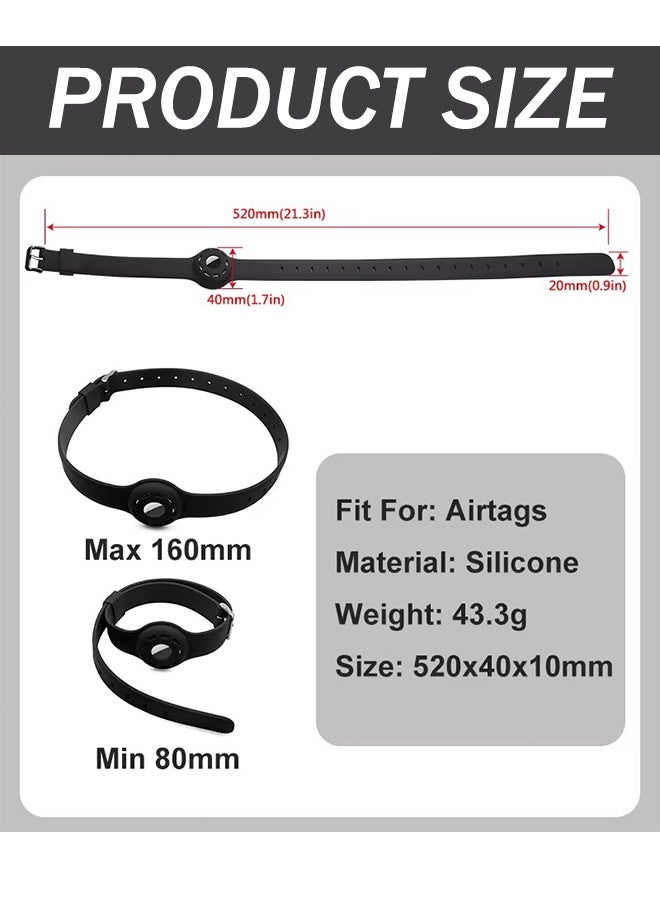 AirTag Cat Collar Adjustable Breakaway Kitten Collar Cat Tracker Collar Compatible with Airtag Adjustable Anti-lost Silicone Protective Case Waterproof Holder for Cats, Dogs, and Puppies (Black) - Image 5