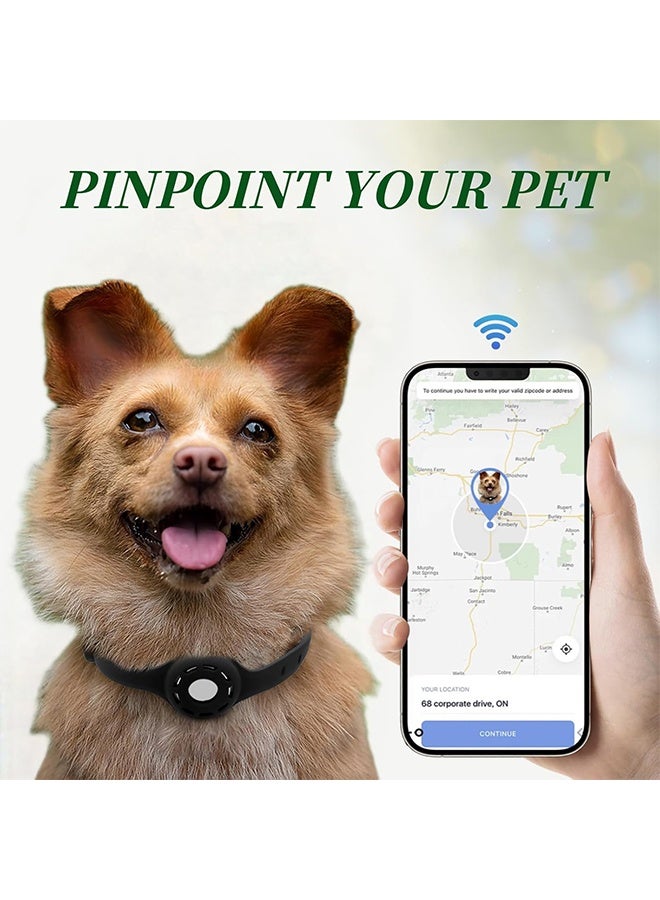 AirTag Cat Collar Adjustable Breakaway Kitten Collar Cat Tracker Collar Compatible with Airtag Adjustable Anti-lost Silicone Protective Case Waterproof Holder for Cats, Dogs, and Puppies (Black) - Image 4