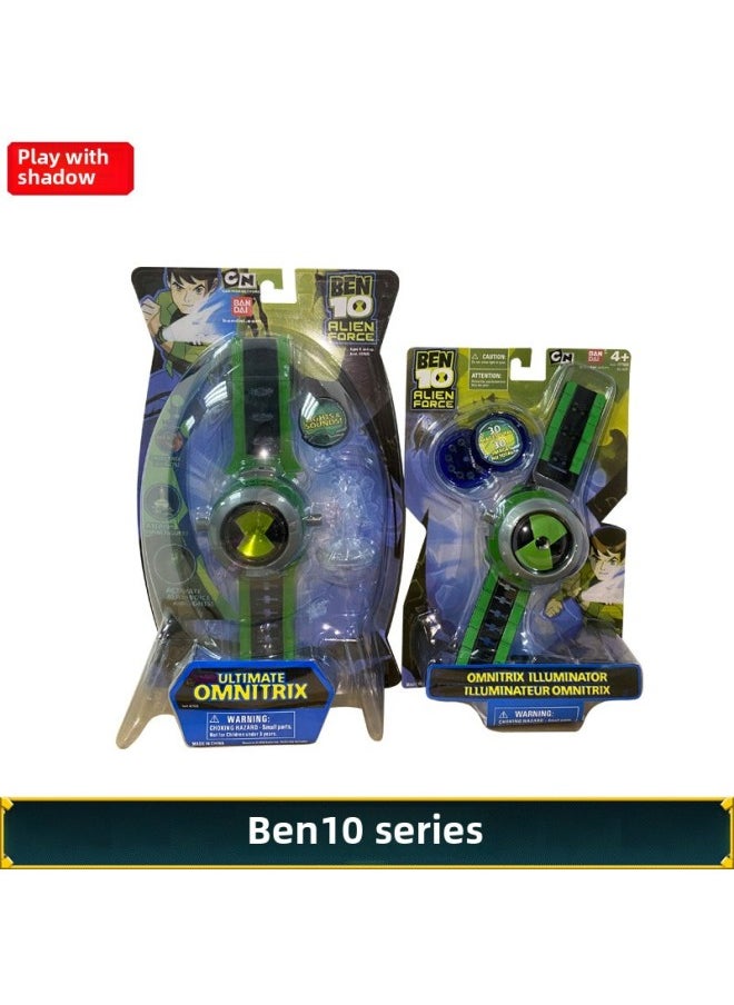 Generic Ben10 Transformer Defender Juvenile Hacker Watch Luminous Sound Pronunciation Projection Toy Spot-Color:Green (30cm)  - Image 2