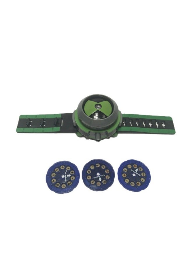 Generic Ben10 Transformer Defender Juvenile Hacker Watch Luminous Sound Pronunciation Projection Toy Spot-Color:Green (30cm)  - Image 3