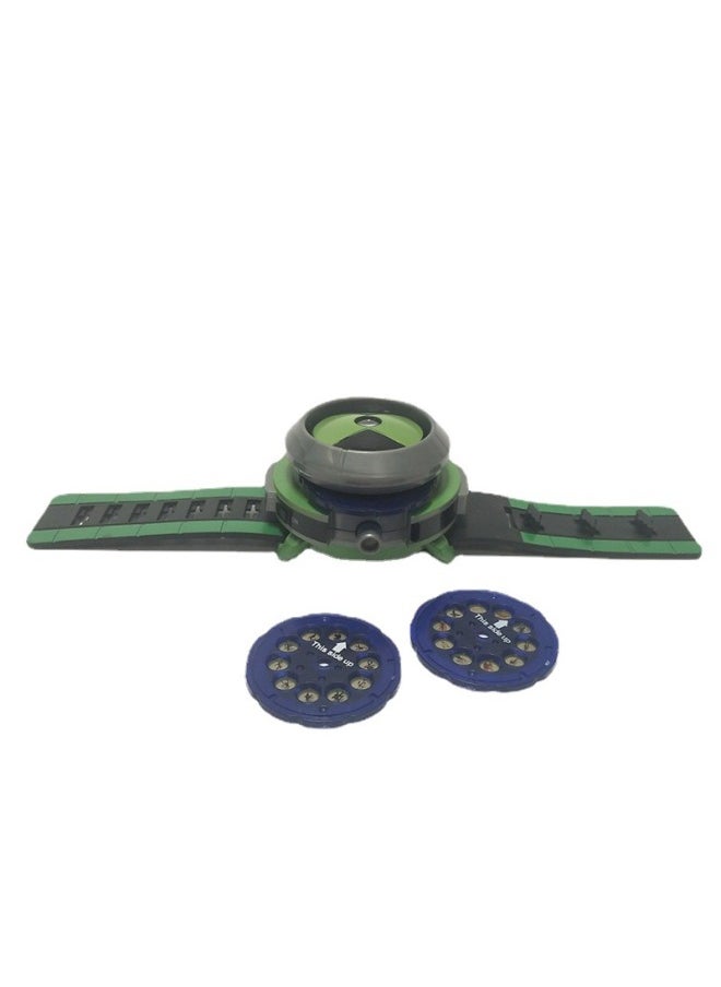 Generic Ben10 Transformer Defender Juvenile Hacker Watch Luminous Sound Pronunciation Projection Toy Spot-Color:Green (30cm)  - Image 5