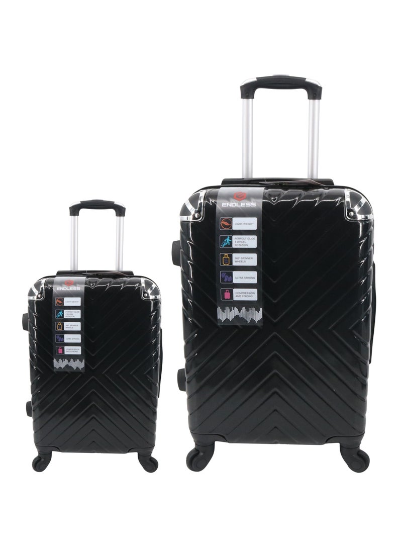 ENDLESS  Set Of 2 Luggage Trolleys - 75cm & 65cm (Check-In) Hardsided Suitcase With In-Built TSA Lock and Spinner Wheels | Material: Polycarbonate + ABS | Carry on Luggage  - Image 1