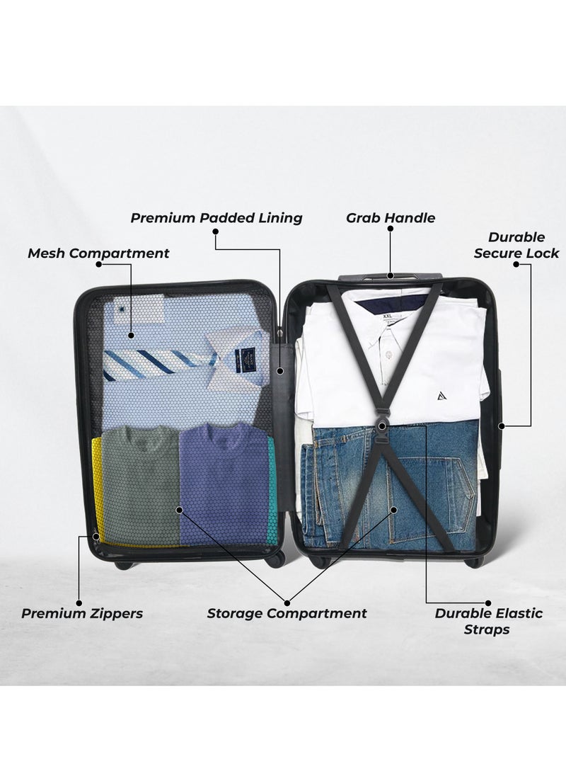 ENDLESS  Set Of 2 Luggage Trolleys - 75cm & 65cm (Check-In) Hardsided Suitcase With In-Built TSA Lock and Spinner Wheels | Material: Polycarbonate + ABS | Carry on Luggage  - Image 4