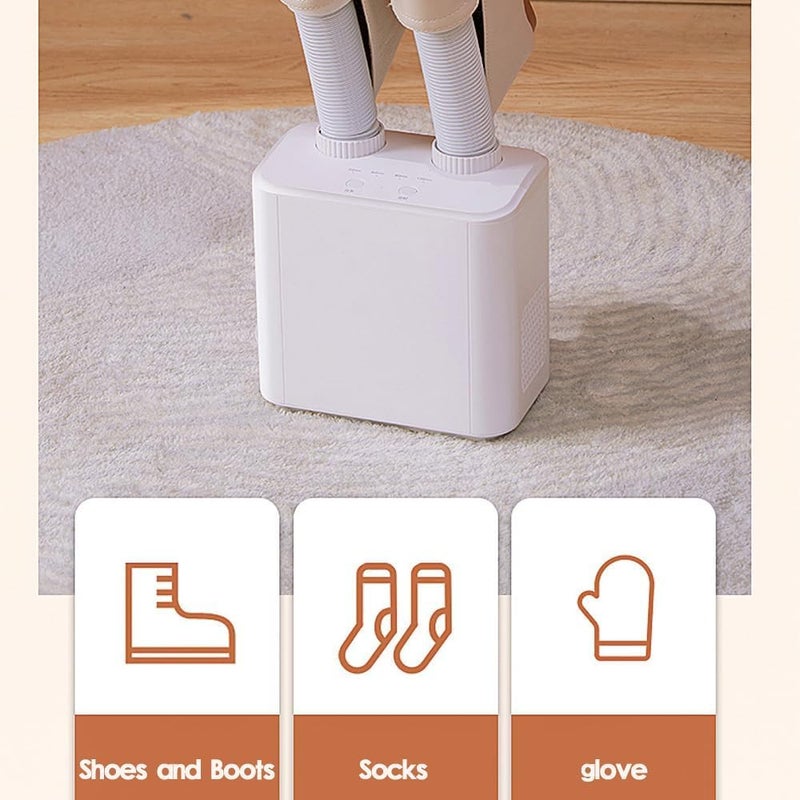 Portable Boot & Shoe Dryer Warmer, Adjustable Foldable Rack with Timer, 360° Airflow for Shoes, Boots, Gloves, Helmets, Safe 55°C Heating, for Travel, Ski, Work - Image 3