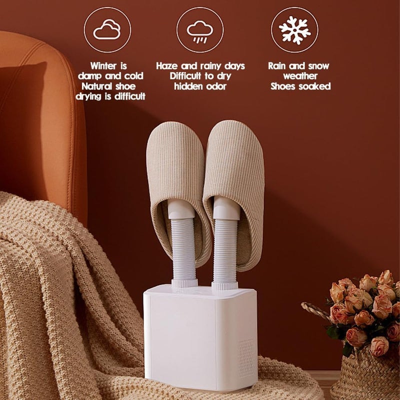 Portable Boot & Shoe Dryer Warmer, Adjustable Foldable Rack with Timer, 360° Airflow for Shoes, Boots, Gloves, Helmets, Safe 55°C Heating, for Travel, Ski, Work - Image 5
