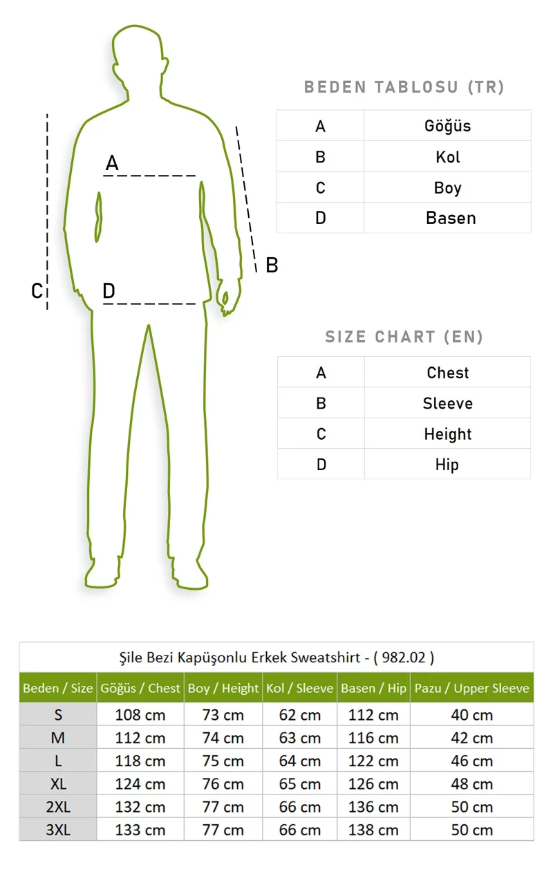 Akbeniz Şile Bezi Çift Cepli Kapüşonlu Erkek Sweatshirt Buz Mavi Bmv