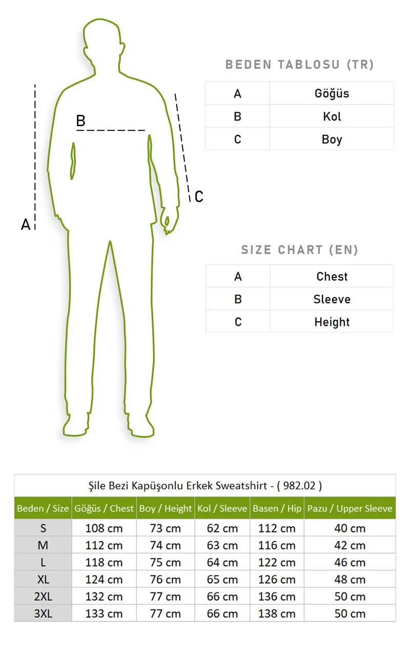 Akbeniz Şile Bezi Çift Cepli Kapüşonlu Erkek Sweatshirt Buz Mavi Bmv