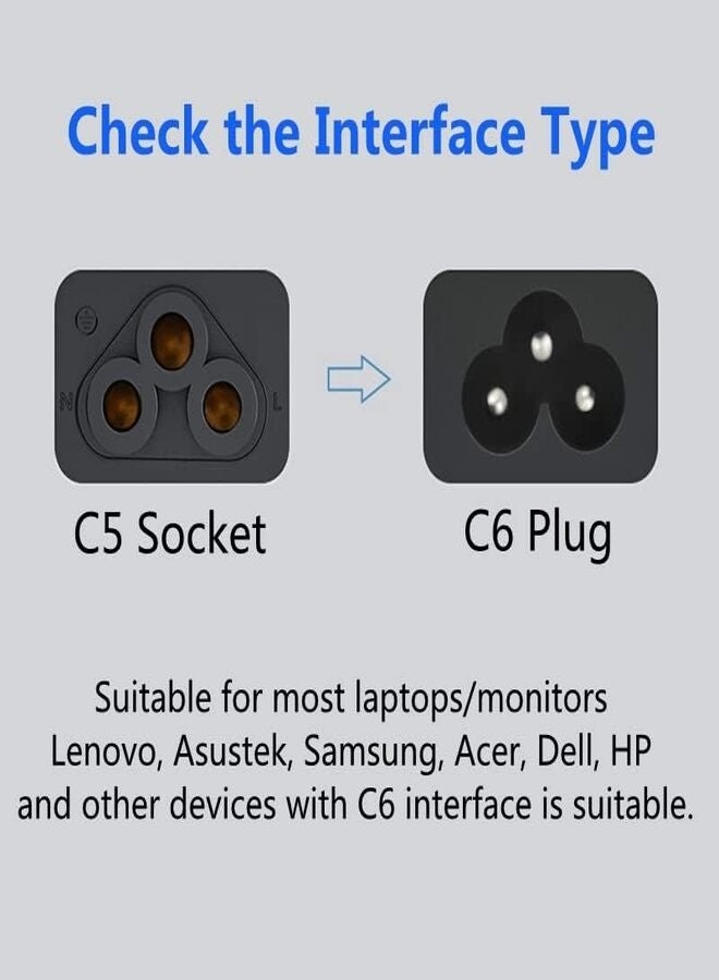 محول طاقة الكمبيوتر المحمول C14 إلى C5 محول C14 ذكر إلى C5 أنثى - محول طاقة عالمي - Image 3