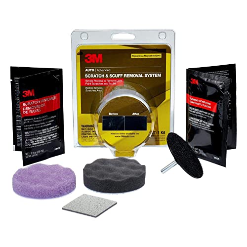 3M Auto Scratch Removal Kit, Eliminates Scratches, Scuffs and Other Defect, Includes Disc Pad Holder, 3000 Grit Abrasive Square, Compounding & Polishing Pads, Rubbing Compound, Scratch Remover (39071) - Image 2