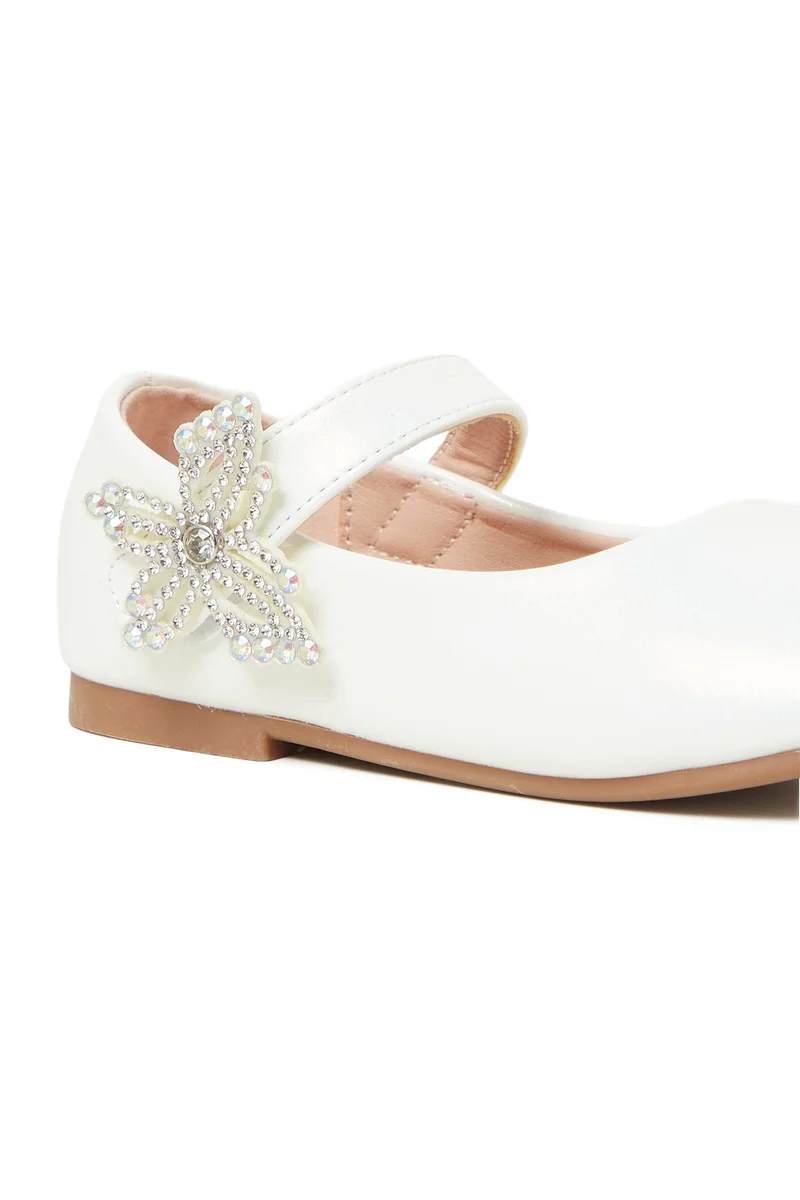 Geoomnii  GEOOMNII Closed/Flat Shoes for Infant Girls – WHITE Shoes with Ankle Strap | Comfortable PU Upper & TPR Sole for Women | Best Price UAE