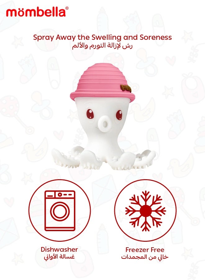 Mombella Octopus Teether Toy | Multi-Textured Silicone Teething Aid | Freezer-Friendly | Whistle Sound | Safe for 3-6 Months | Product Dimensions: 9.2 x 9.2 x 9.2 cm - Image 4