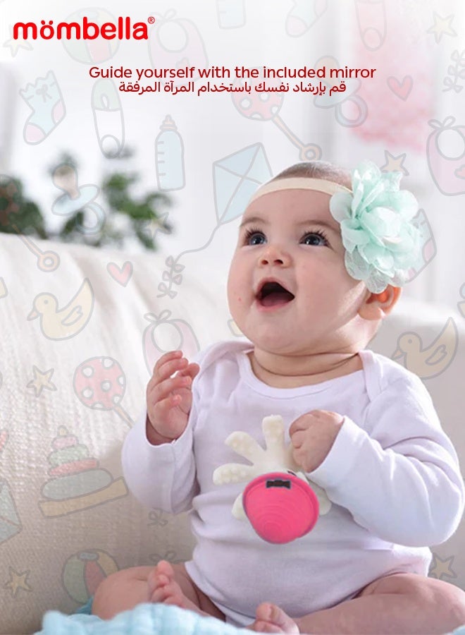 Mombella Octopus Teether Toy | Multi-Textured Silicone Teething Aid | Freezer-Friendly | Whistle Sound | Safe for 3-6 Months | Product Dimensions: 9.2 x 9.2 x 9.2 cm - Image 2