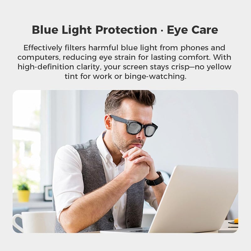 Zunate AI Translation Glasses with Camera, Bluetooth 5.3 WiFi Smart Glasses for Real Time Translator Music Calls Travel Business Noise Cancelling Mic (Silver) - Image 5