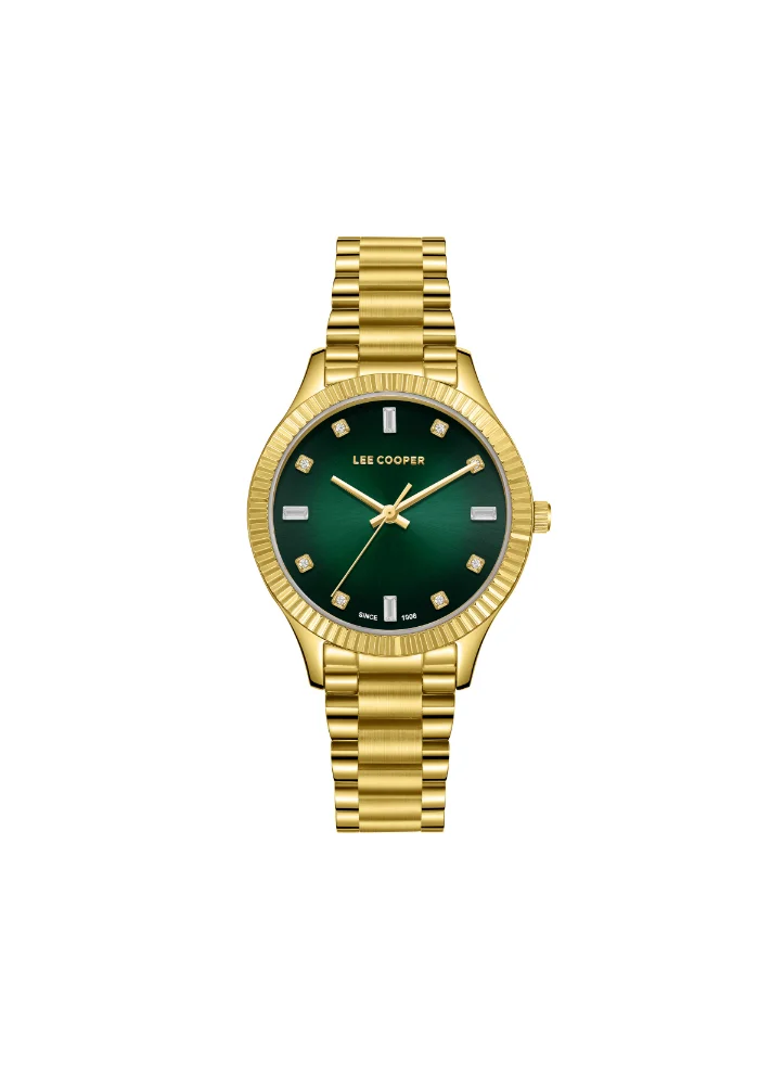 Lee Cooper Women's Analog Display Watch With Gold Metal Strap - LC08079.170