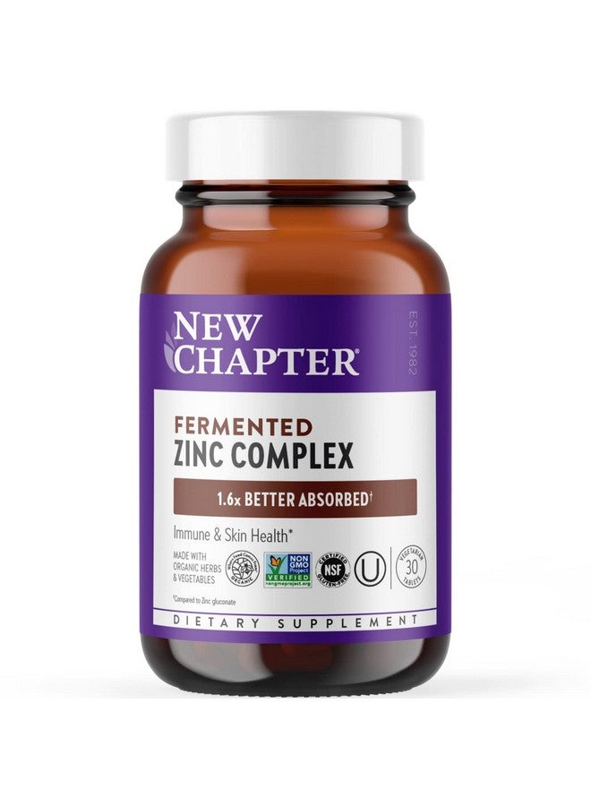 New Chapter Zinc Supplement New Chapter Fermented Zinc Complex One Daily For Immune Support + Skin Health + Nongmo Ingredients Easy To Swallow & Digest 30 Count (1 Month Supply) - Image 1