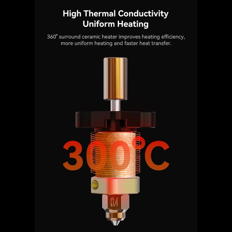 Creality Ceramic Heating Block Kit for Ender-3 V3 KE 3D Printer 300°C High Temperature Resistance 60W Fast Heating High Thermal Conductivity Ceramics with 2pcs Bimetallic Material Nozzles - Image 4
