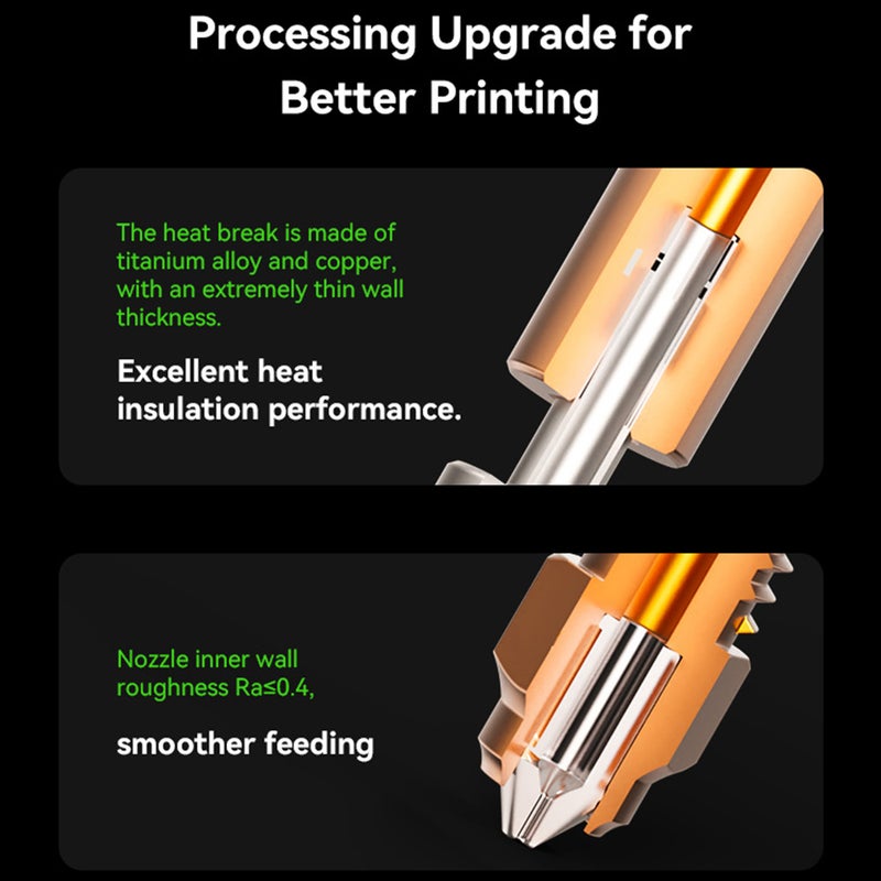 Creality Ceramic Heating Block Kit for Ender-3 V3 KE 3D Printer 300°C High Temperature Resistance 60W Fast Heating High Thermal Conductivity Ceramics with 2pcs Bimetallic Material Nozzles - Image 5