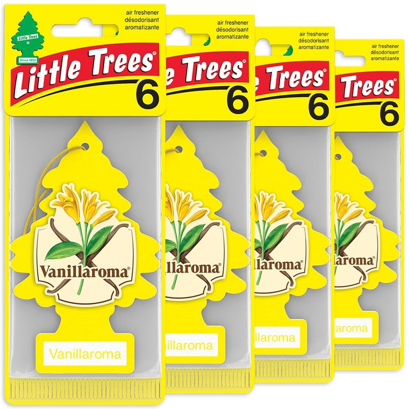 Little Trees لِتِل تريز معطر هواء السيارة | شجرة معلقة توفر رائحة تدوم طويلاً للسيارة والمنزل | رائحة الفانيليا، 24 معطر هواء - Image 1