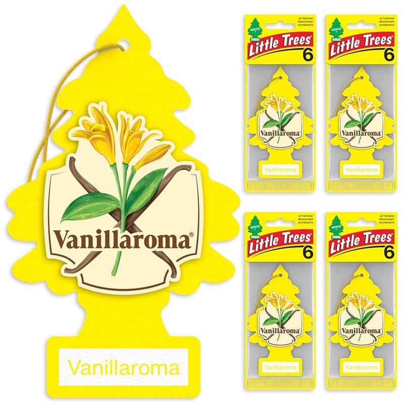 Little Trees لِتِل تريز معطر هواء السيارة | شجرة معلقة توفر رائحة تدوم طويلاً للسيارة والمنزل | رائحة الفانيليا، 24 معطر هواء - Image 2