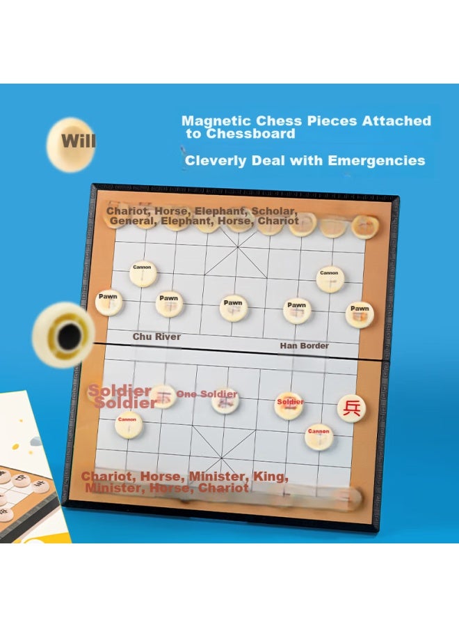 ديلي Deli Children's Magnetic Chess Set With Folding Board, لعبة شطرنج مغناطيسية للأطفال مع لوحة قابلة للطي، لعبة متوسطة الحجم للطلاب، هدية عيد الميلاد والعودة إلى المدرسة Yw110-x - Image 4
