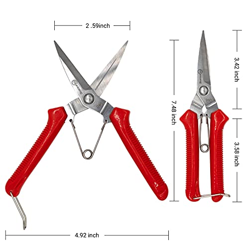 Sanung 910 2 PACK Garden Pruning Shears Multipurpose Flower Stems Branch Fruit Picking Shears Scissors Gardening Hand Pruners with Straight Steel Blades Safety Lock - Image 2