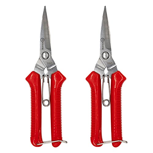 Sanung 910 2 PACK Garden Pruning Shears Multipurpose Flower Stems Branch Fruit Picking Shears Scissors Gardening Hand Pruners with Straight Steel Blades Safety Lock - Image 1