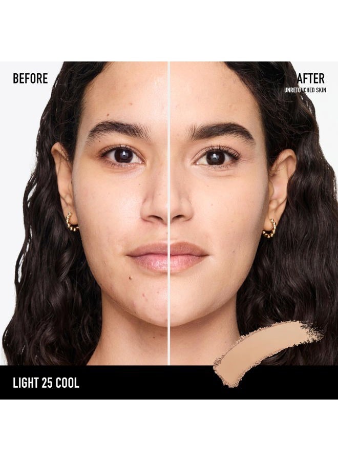 bareMinerals Barepro 24HR Skin-Perfecting Powder Foundation, Matte Pressed Powder Foundation Full Coverage with Plant-Based Squalene, Oil Control, Vegan - Light 25 Cool - Image 2