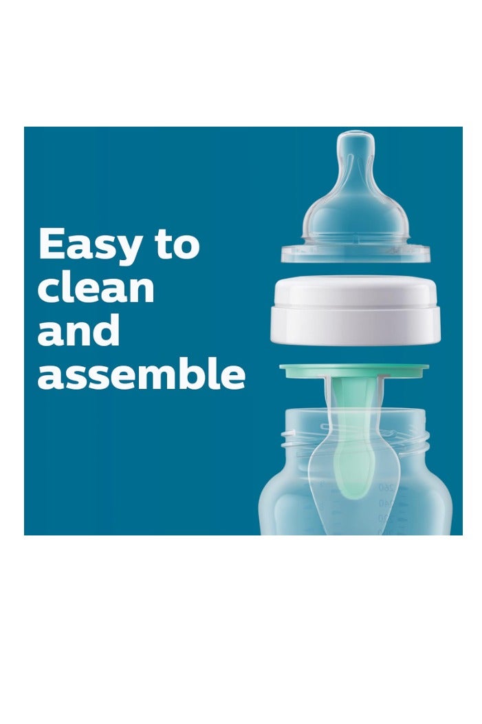 AVENT Philips Anti-Colic Baby Bottle with AirFree Vent, 9oz, 4-Pack, Blue, SCY703/24 - Image 2